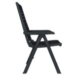 vidaXL 9-dielna vonkajšia jedálenská súprava antracitová plastová – Obrázok 4