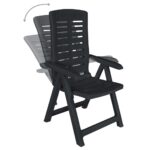 vidaXL 9-dielna vonkajšia jedálenská súprava antracitová plastová – Obrázok 6