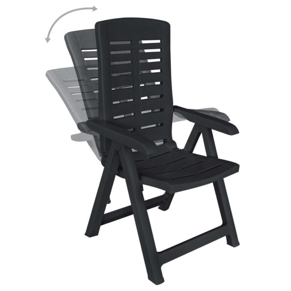 vidaXL 9-dielna vonkajšia jedálenská súprava antracitová plastová – Obrázok 6