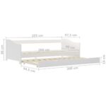 vidaXL Rám rozkladacej pohovky biely 90x200 cm borovicové drevo – Obrázok 8