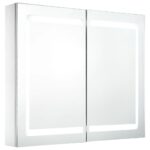 vidaXL LED kúpeľňová zrkadlová skrinka 80x12,2x68 cm – Obrázok 2