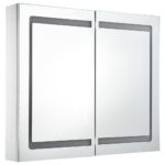 vidaXL LED kúpeľňová zrkadlová skrinka 80x12,2x68 cm – Obrázok 4