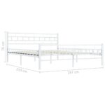 vidaXL Posteľný rám, biely, kov 160x200 cm – Obrázok 8