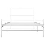 vidaXL Posteľný rám, biely, kov 90x200 cm – Obrázok 3