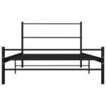 vidaXL Posteľný rám, čierny, kov 90x200 cm – Obrázok 3