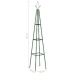 vidaXL Stojany na popínavé kvety 2 ks, tmavozelené 35x35x195cm, železo – Obrázok 5