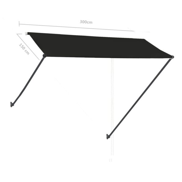 vidaXL Zaťahovacia markíza s LED 300x150 cm antracitová – Obrázok 9