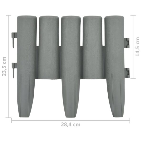 vidaXL Obruba trávnika 36 ks sivá 10 m PP – Obrázok 7