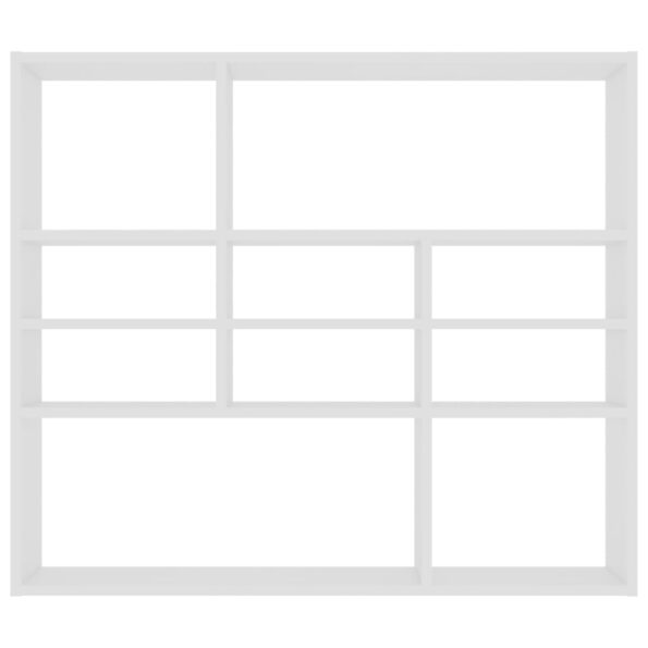 vidaXL Nástenná polica, biela 90x16x78 cm, kompozitné drevo – Obrázok 4