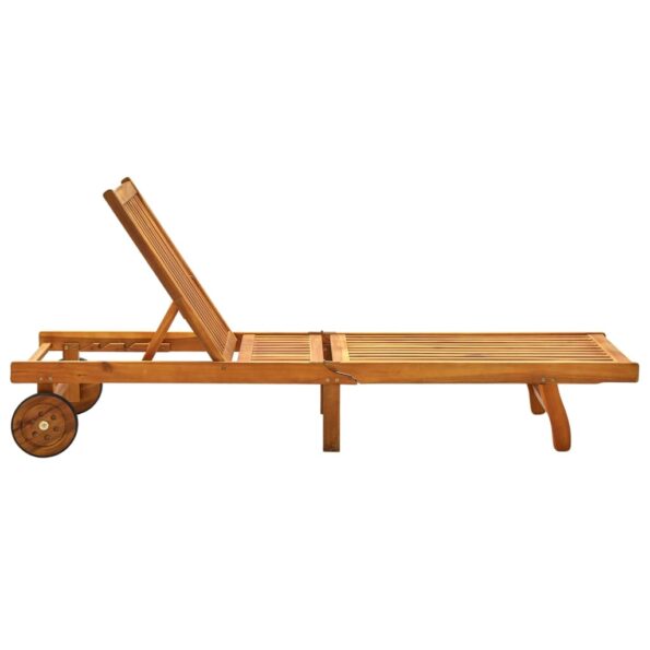 vidaXL Záhradné ležadlo s podložkou akáciový masív – Obrázok 5