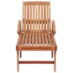 vidaXL Záhradné ležadlo so sivou podložkou tíkový masív – Obrázok 4