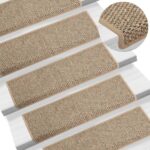 vidaXL Samolepiace nášľapy na schody vzhľad sisalu 15 ks 65x21x4 cm