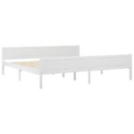 vidaXL Posteľný rám borovicový masív biely 200x200 cm – Obrázok 2