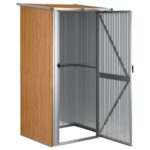 vidaXL Záhradný domček hnedý 118,5x97x209,5 cm pozinkovaná oceľ – Obrázok 3