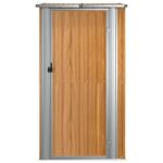 vidaXL Záhradný domček hnedý 118,5x97x209,5 cm pozinkovaná oceľ – Obrázok 4