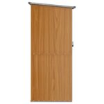 vidaXL Záhradný domček hnedý 118,5x97x209,5 cm pozinkovaná oceľ – Obrázok 5