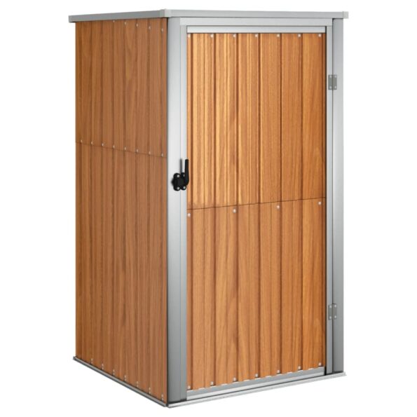 VXL8720286512838_a_en_hd_1.jpg vidaXL Záhradná kôlňa na náradie, hnedá 88x89x161 cm, pozinkovaná oceľ – Obrázok 2