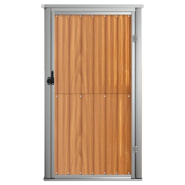 VXL8720286512838_g_en_hd_1.jpg vidaXL Záhradná kôlňa na náradie, hnedá 88x89x161 cm, pozinkovaná oceľ – Obrázok 3