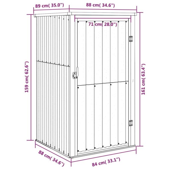 VXL8720286512838_g_en_hd_6.jpg vidaXL Záhradná kôlňa na náradie, hnedá 88x89x161 cm, pozinkovaná oceľ – Obrázok 8