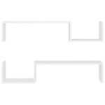 vidaXL Nástenné police 2 ks, biele 100x15x20 cm, kompozitné drevo – Obrázok 5