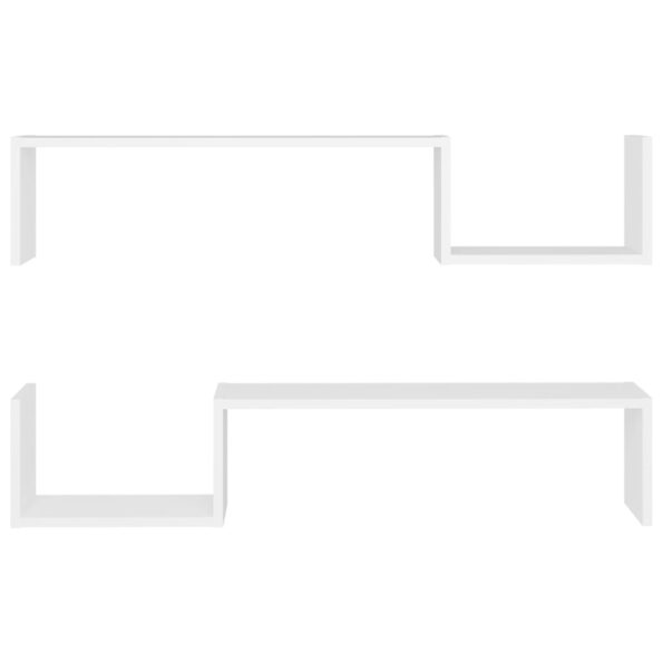 vidaXL Nástenné police 2 ks, biele 100x15x20 cm, kompozitné drevo – Obrázok 5