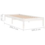 vidaXL Posteľný rám biely borovicový masív 100x200 cm – Obrázok 8