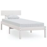 vidaXL Posteľný rám biely borovicový masív 90x200 cm – Obrázok 2