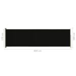 vidaXL Zaťahovacia bočná markíza 180x600 cm čierna – Obrázok 8