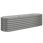 vidaXL Vyvýšený záhradný záhon pozinkovaná oceľ 152x40x36 cm sivý – Obrázok 2