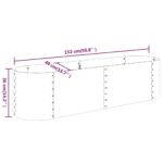 vidaXL Vyvýšený záhradný záhon pozinkovaná oceľ 152x40x36 cm sivý – Obrázok 6