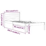 vidaXL Posteľný rám, borovicový masív 90x200 cm – Obrázok 8