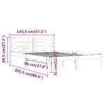 vidaXL Posteľný rám, borovicový masív 140x200 cm – Obrázok 8