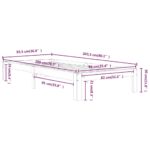 vidaXL Posteľný rám biely borovicový masív 90x200 cm – Obrázok 8