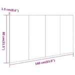 vidaXL Čelo postele biele 160x1,5x80 cm spracované drevo – Obrázok 7