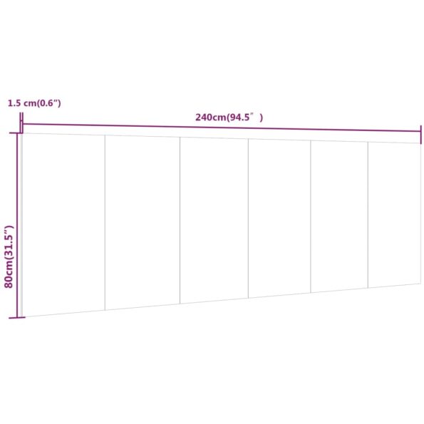 vidaXL Čelo postele dub sonoma 240x1,5x80 cm spracované drevo – Obrázok 7