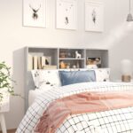 vidaXL Čelo postele so skrinkou betónovo sivé 120x19x103,5 cm