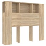 vidaXL Čelo postele so skrinkou dub sonoma 120x18,5x102,5 cm – Obrázok 2
