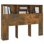 vidaXL Čelo postele so skrinkou dymový dub 140x19x103,5 cm – Obrázok 4