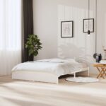 vidaXL Posteľný rám biely masívne drevo 160x200 cm