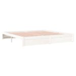 vidaXL Posteľný rám biely masívne drevo 200x200 cm – Obrázok 4