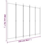 vidaXL 5-panelový paraván antracitový 250x200 cm látkový – Obrázok 8