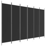vidaXL 6-panelový paraván čierny 300x200 cm látkový – Obrázok 2