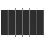 vidaXL 6-panelový paraván čierny 300x200 cm látkový – Obrázok 3