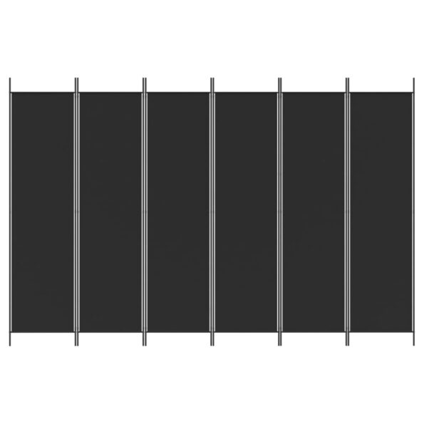 vidaXL 6-panelový paraván čierny 300x200 cm látkový – Obrázok 3