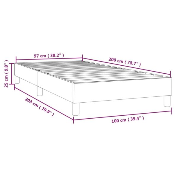 vidaXL Rám na boxspring posteľ tmavosivý látka 100x200 cm – Obrázok 9