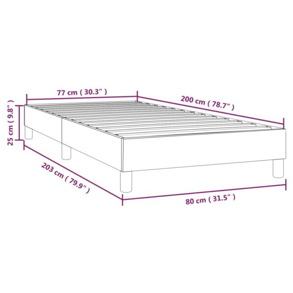 vidaXL Posteľný rám na boxspring tmavosivý 80x200 cm zamat – Obrázok 9