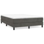 vidaXL Rám na boxspring posteľ tmavosivý 140x190 cm zamat – Obrázok 2