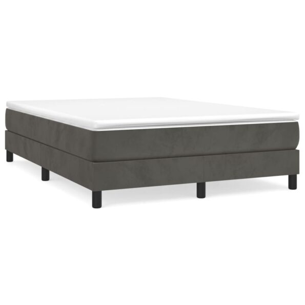 vidaXL Rám na boxspring posteľ tmavosivý 140x190 cm zamat – Obrázok 2