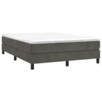 vidaXL Rám na boxspring posteľ tmavosivý 140x190 cm zamat – Obrázok 3