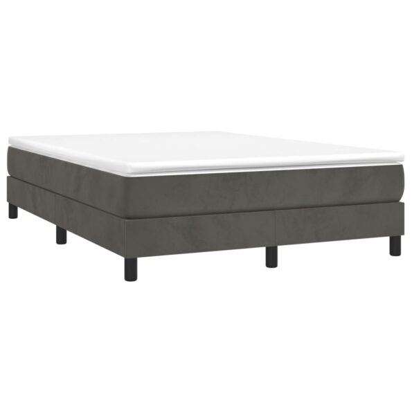 vidaXL Rám na boxspring posteľ tmavosivý 140x190 cm zamat – Obrázok 3